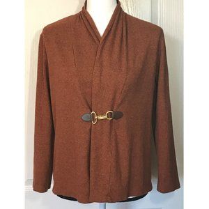 Rafaella Rust Cardigan Sweater Size M